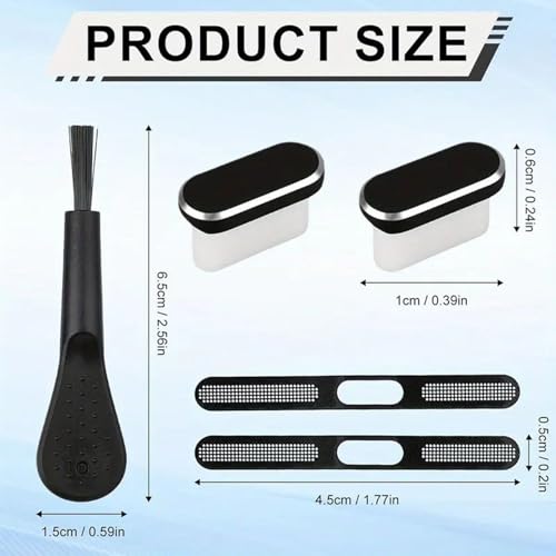 Phone Dust Plug Soft Protector Cleaner Set Electronic Device | Precise Anti Dust Kit for Phone Home Outdoor Offices Desk Car - color: Black