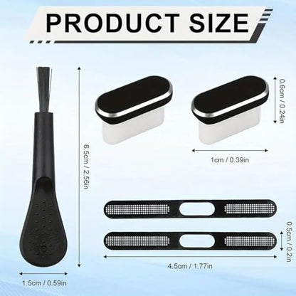 Phone Dust Plug Soft Protector Cleaner Set Electronic Device | Precise Anti Dust Kit for Phone Home Outdoor Offices Desk Car - color: Black