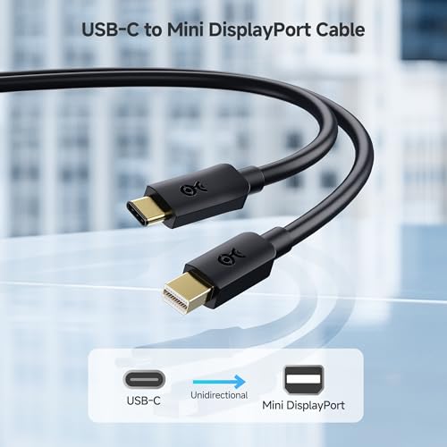 Cable Matters Unidirectional USB-C to Mini DisplayPort Cable – 6ft, up to 4K@60Hz – [USB-C Hosts to Mini DP Monitors Only] – [NOT for Thunderbolt/USBC Monitors, NOT for USBC or Thunderbolt 3 Storage]