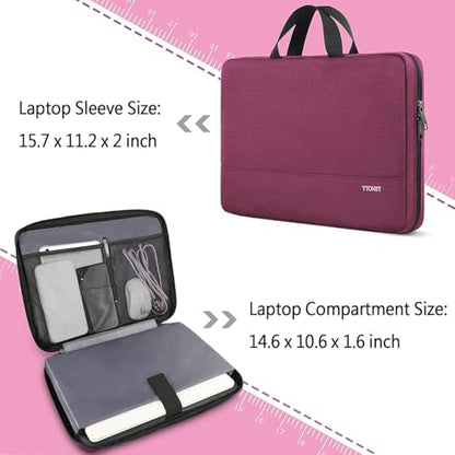Ytonet Laptop Case 16 inch, 15-15.6 Inch Laptop Sleeve Cover with Handle | Compatible with HP Dell Lenovo Asus Notebooks, Computer Carrying Case, TSA, Protective, Slim, for Women, Purple Red - color: Purple Red, size: 16 inch