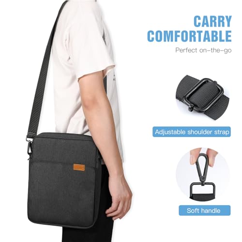 TiMOVO 9-11" Tablet Sleeve Bag Carrying Case with Strap, Black & Grey | Fits iPad A16 11", Pad Air 11/5th & 4th 10.9", 10th Gen/10.2", Galaxy Tab A11 Plus, Multi-Pocket, Handle, Padded Protection - color: Ab-Black & Grey, size: 9-11