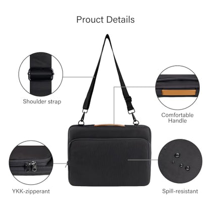 NIMOSA 15.6 Inch Laptop bag, 360 Full-Air Cushion Water Resistant YKK Zippers Metal shoulder strap buckles, Work Travel Bag