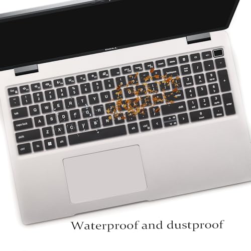 2 PCS Keyboard Cover for 15.6 Inch Dell Latitude 3540 3550 5520 5521 5530 5531 5540 5550, 15.6 Inch Dell Precision 3560 3561 3570 3571 3580 3581 3590 3591 US Laptop Keyboard(Black+Clear) - color: Black+Clear