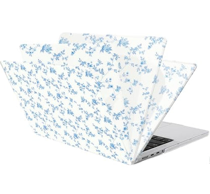 LanBaiLan Compatible with MacBook Pro 14 inch Case 2026 2025 2024 2023 2022 2021 M5 M4 M3 M2 M1 A3434 A3112 A3185 A3401 A2918 A2992 A2779 A2442, Protective Case & Keyboard Cover, Blue Flower - color: Blue and white porcelain