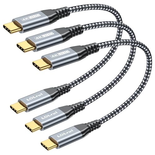 USB C Cable, [1FT, 3Pack] 20Gbps Data Transfer, 100W PD Charging, 4K Video Output, USB 3.2 Gen 2x2 Cable Compatible with Thunderbolt 3 for Samsung T9/T7 SSD, iPhone 16/15, iPad Pro, USB-C Monitor - size: 1FT+1FT+1FT, style: Straight Type C
