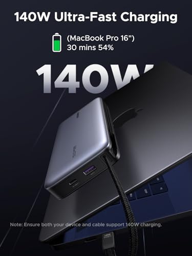 UGREEN Nexode Power Bank, 25,000mAh 165W Laptop Portable Charger with 2 Built-in USB-C Cables, 90Wh Fast Charging Business Travel Battery Pack for MacBook Pro/Air/ipad/iPhone 17/Samsung/Dell/HP/Lenovo