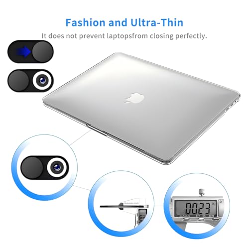 Ultra-thin magnetic sliding webcam cover, suitable for iPhone, iPad, MacBook Pro, desktop computers, mobile phones, PC accessories webcam blocker slider, excellent privacy protection - [3 Pack Black]