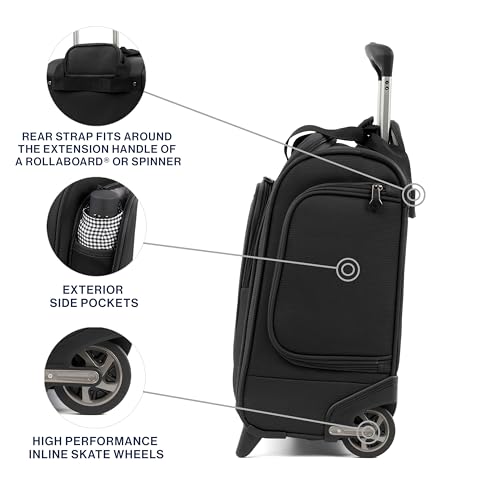 Travelpro Tourlite Softside Lightweight Rolling Underseat Compact Carry-On Upright 2 Wheel Bag, Men and Women, Black, 15-Inch - color: Black