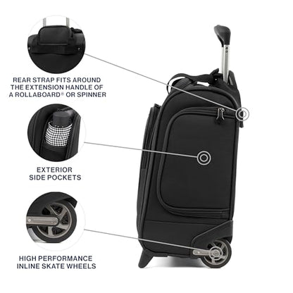 Travelpro Tourlite Softside Lightweight Rolling Underseat Compact Carry-On Upright 2 Wheel Bag, Men and Women, Black, 15-Inch - color: Black