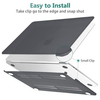 May Chen Case for MacBook Air 13/13.6-inch (M5/M4/M3/M2, 2022-2026 Models A3449 A3240 A3113 A2681), Lightweight | Closes Seamlessly | Ideal for Work Hard Shell Case, Matte Black - color: Matte Black