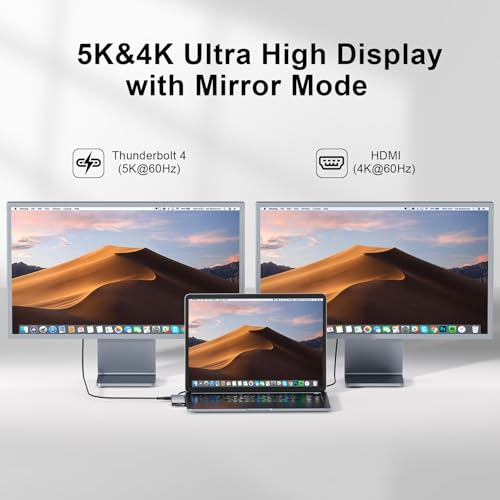 USB C Hub, 7 in 2 USB C Adapter Thunderbolt 4 HDMI MacBook Air Pro M1-M4 | Thunderbolt 4 Hub • 4K HDMI • 100W PD • 40Gbps • USB C 3.0 • 2 USB A 3.0 • SD/TF Card Reader • MacBook USB Adapter - size: 9887 Space Gray