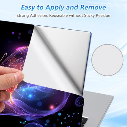 Universal Laptop Skin Sticker Decal with 2 Wrist Pad Skins, Waterproof Scratch Vinyl Cover for 11–15.6 Inch MacBook, HP, Dell, Lenovo, Cutable & Reusable,Glowing Neon Butterfly - color: Glowing Neon Butterfly