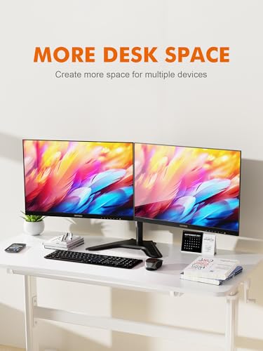 GRIFEMA Support Two Monitors for 13-32'' LED/LCD, Support 2 Monitors | Monitor Arm Height Adjustable, Tilt, Rotate, Rotate, Cable Management, up to 22 lbs, VESA 75/100mm - style: U Base