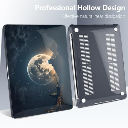 Batianda LumiArt Case for MacBook Pro 13 inch 2020 2022, Moon in Sky | Fits Model A2338 M2 M1 A2251 A2289,1.2mm Slim Lightweight Hard Shell Cover, Scratch Resistant,4-in-1 Accessories Bundle - color: Moon in sky