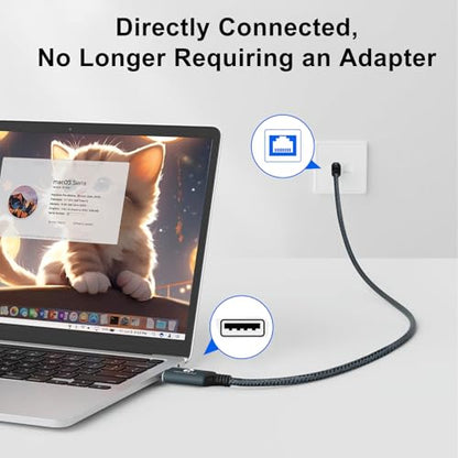 USB to Ethernet Cable 3.3FT, USB 3.0 A to RJ45 Male Cable Directly Connected Gigabit LAN Network, Compatible with Laptop, PC, MacBook, Switch, Windows 10/11, macOS, Linux - size: 3.3FT, style: USB A to Ethernet