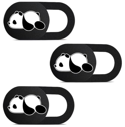 3Pcs Cute Panda Webcam Cover Slide, Ultra Thin Laptop Camera Cover Slider for MacBook, Computer, iPad, Smartphone and PC Privacy Blocker