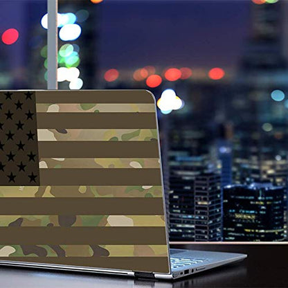 Flags | Custom Fit Made to Order Laptop Notebook Skin Vinyl Sticker Cover Decal Fits 13.3" 14" 15.6" 16" HP Lenovo Apple Mac Dell Compaq Acer American Flag camo Military Service USA Desert - color: Style 3
