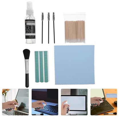 Cabilock Headset and Keyboard Cleaning Kit 6pcs Set with Microfiber Cloth and Brushes for Laptop, Phone, and Earbud Dust Removal, Electronics Maintenance Tool for Tech Devices