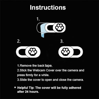 Webcam Cover Slide Ultra Thin Laptop Camera Privacy Paw Pack of 6 | 6 Pcs Cute Paw, Ultra thin camera cover fit for Cell phone desktop tablet PC, front camera blocks webcam to protect privacy - color: Paw 6