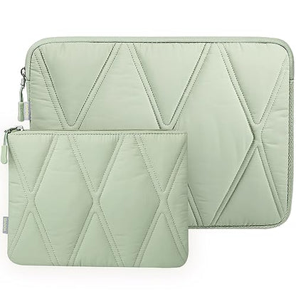 Voova Puffy Laptop Sleeve Case 15.6 16 Inch Compatible with MacBook Pro 16 M1/M2/M3/M4 Max 2019-2025, 15.6-16” Hp Lenovo Acer Asus, Cute Computer Cover Bag with Accessories Pouch,Mint Green - color: Mint Green, size: 15.6 -16 Inch