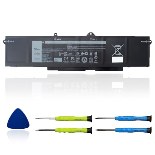 9JRV0 97Wh Battery Replacement for Dell Latitude 5521 5531 / Precision 3561 3571 3581 3591 / Alienware m17 R5 AMD/Alienware m18 R1 R2 / Alienware m18 R1 AMD Series Laptop 0P3TJ 0R05P0 05RGW - size: 10.24*3.31*0.29 inch 9JRV0