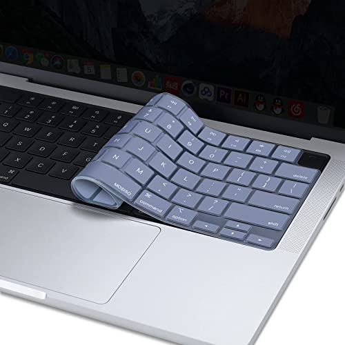 MOSISO Keyboard Cover Skin Compatible with MacBook Air 15 inch M3 M2 | A3114 A2941/Air 13.6 A3113 A2681/Pro 14/16 M4 M3 M2 M1, Lavender Gray - color: Lavender Gray