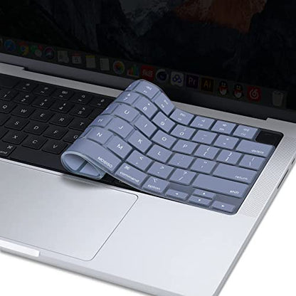 MOSISO Keyboard Cover Skin Compatible with MacBook Air 15 inch M3 M2 | A3114 A2941/Air 13.6 A3113 A2681/Pro 14/16 M4 M3 M2 M1, Lavender Gray - color: Lavender Gray