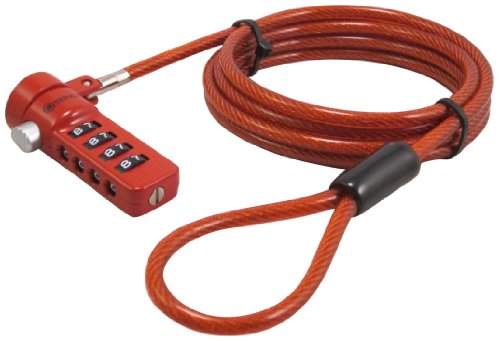 Sendt Red Notebook/Laptop Combination Lock Security Cable - color: Red