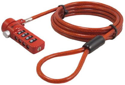 Sendt Red Notebook/Laptop Combination Lock Security Cable - color: Red