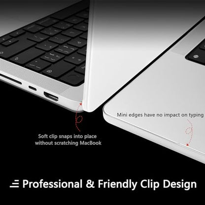 Batianda Matte Ultra-Thin Case for M4 New MacBook Pro 16 inch 2024 2023 2021 Release Model A3403 A3186 A2991 Durable Fingerprint-Resistant, Precision Fit, with TPU Keyboard Cover, Translucent - color: Translucent