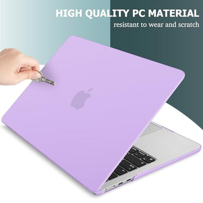 May Chen Case for MacBook Air 13/13.6-inch (M5/M4/M3/M2, 2022-2026 Models A3449 A3240 A3113 A2681), Lightweight | Closes Seamlessly | Ideal for Work Hard Shell Case, Matte Purple - color: Matte Purple