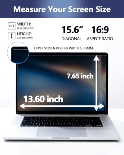 Magnetic Laptop Privacy Screen for 15.6 Inch 16:9 Aspect Ratio | Screen Size is 13.60 in Wide and 7.65 in High, Removable, Anti Glare, Anti Blue light,Compatible With HP Dell Lenovo Thinkpad - color: Magnetic Laptop 15.6 Inch 16:9