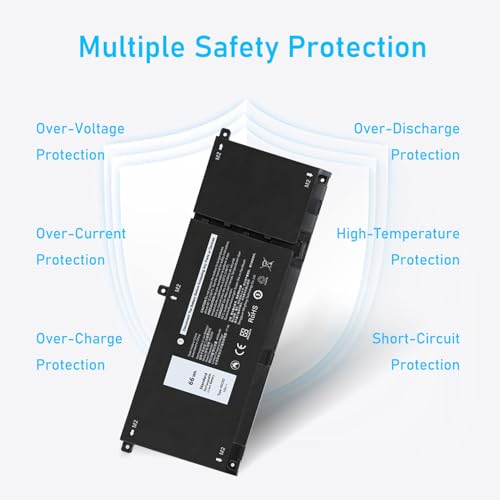 Upgraded 66Wh H5CKD 15V Battery for Dell Inspiron 5502 5402 5501 | Fit 7300 7306 7500 7506 2-in-1 Silver, 5400 5406 7405 2-in-1, Latitude 3510 3410, 9077G TXD03, and More - size: 9.38*3.88*0.25inch H5CKD