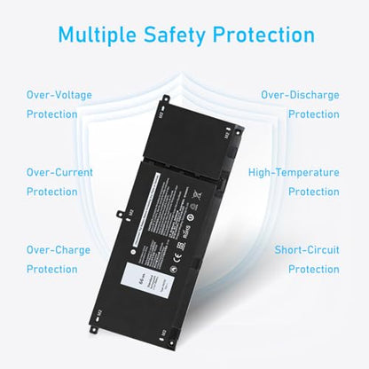 Upgraded 66Wh H5CKD 15V Battery for Dell Inspiron 5502 5402 5501 | Fit 7300 7306 7500 7506 2-in-1 Silver, 5400 5406 7405 2-in-1, Latitude 3510 3410, 9077G TXD03, and More - size: 9.38*3.88*0.25inch H5CKD