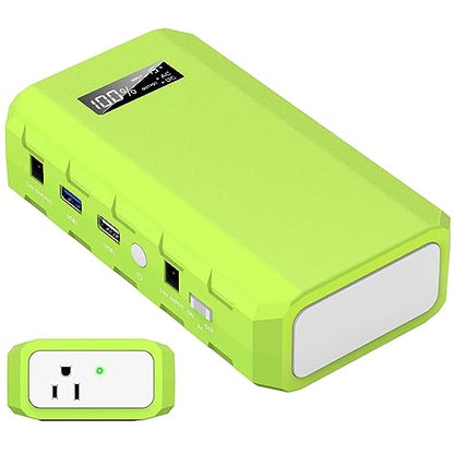 Portable Power Station with AC Outlet 120V, 24000mAh Laptop Charger Bank | Powkey 86Wh Lithium Battery Pack with 65W AC Outlet, Emergency Backup Power Supply for Camping Home Office Outdoor (Green) - color: A-Green