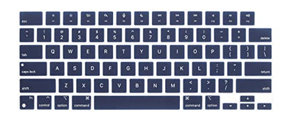 Se7enline Compatible with MacBook Keyboard Cover Skin for Mac Neo & Air 13/15 & Pro 14/16 inch (M5 M4 M3 M2 M1 A18 Pro) 2026/2025/2024/2023/2022/2021 Silicone Waterproof Dustproof Durable,Navy Blue - color: Navy Blue