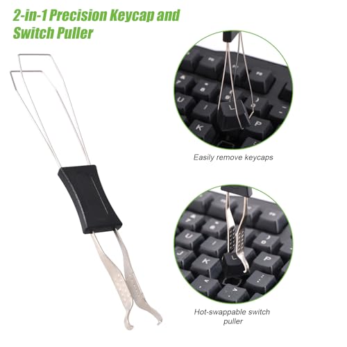 6pcs Keyboard Cleaning Kit, Stainless Steel Keycap Puller & Anti Static Dust Brush Portable Keyboard Cleaning Brushes for Computer Keyboards Camera Motherboard Desk Office Equipment