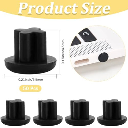 CREATCABIN 50 Pcs 3.5mm Silicone Dust Plugs Caps Protector Anti-Dust Headphone Jack Dust Plugs Cover Universal Headphone Port Stopper Cap for Earphone Mobile Phone Laptop Desktop Computer Black - style: 3.5mmBalck
