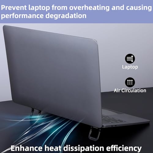 Portable Laptop Stand with 3 Adjustable Angles Zinc Alloy Anti-Slip Keyboard Riser Suitable for 10-17 Inches Laptops, Black - color: Black