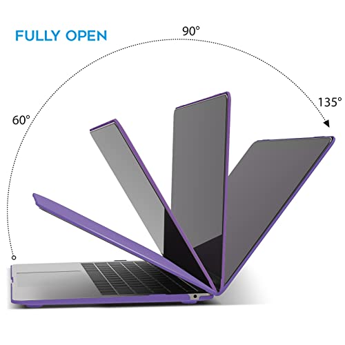 IBENZER Compatible with New MacBook Air 13 inch Case 2022 2021 2020 M1 A2337 A2179 A1932, Plastic Hard Shell Case with Keyboard Cover for Mac Retina Display with Touch ID, Crystal Purple, AT13CYPU+1 - color: Crystal Purple