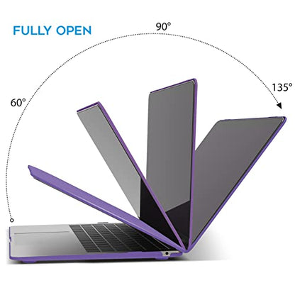 IBENZER Compatible with New MacBook Air 13 inch Case 2022 2021 2020 M1 A2337 A2179 A1932, Plastic Hard Shell Case with Keyboard Cover for Mac Retina Display with Touch ID, Crystal Purple, AT13CYPU+1 - color: Crystal Purple