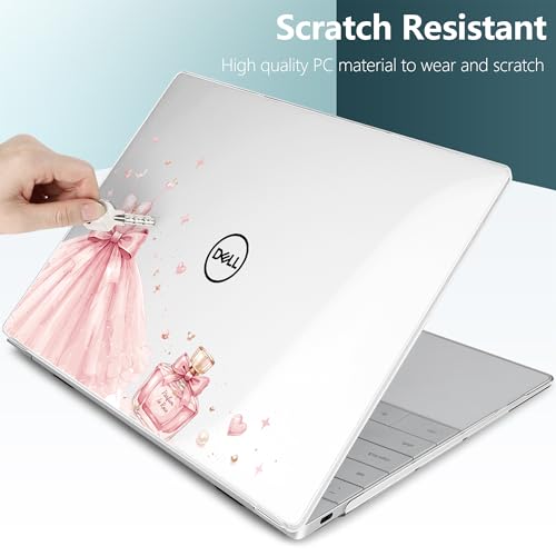Batianda Princess Bow Case for Dell XPS 13 Laptop 2024 2025 | Fits Model Number 9340/9345/9350 13.4" Display, Slim Hard Shell, Lightweight Scratch-Resistant with Professional Protection - color: Princess Bow