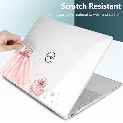 Batianda Princess Bow Case for Dell XPS 13 Laptop 2024 2025 | Fits Model Number 9340/9345/9350 13.4" Display, Slim Hard Shell, Lightweight Scratch-Resistant with Professional Protection - color: Princess Bow