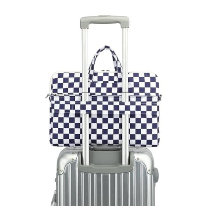 canvaslife Waterproof Pattern Resistant Laptop Shoulder Messenger Bag for Pro 16 inch and 15.6 inch-16 inch Laptop (Deep blue Checker) - color: Deep Blue Checker, size: 15 inch/15.6 inch