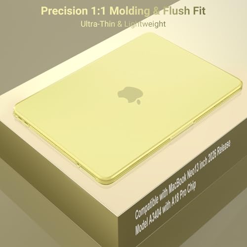 MOSISO Compatible with MacBook Neo Case 13 inch 2026 A3404 A18 Pro Chip | Scratch-Resistant Ultra-thin Protective Hard Shell Case Cover, Citrus - color: Citrus