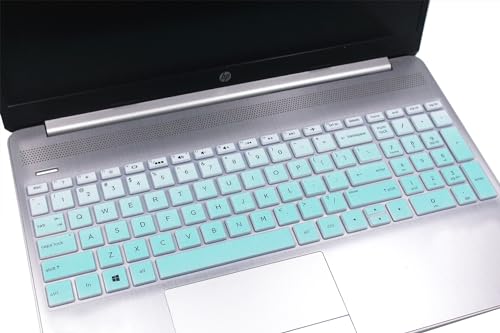 Keyboard Skin Cover for 15.6" HP Envy x360 15m-bp 15m-bq, HP Spectre x360 15-ch011dx, HP 15t-dy/dw 15-DW/DY/DB/CB/CC/CD/CS/BW/BS/DA/EF Series, HP Envy 17 17t 17M 17-by 17-bs 17-bw Series (Mint Ombre) - color: Mint Ombre