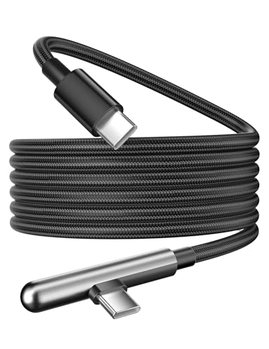 6FT USB C Cable Fast Charging 240W,Extra Long USB C to USB C Cable 6 foot Type C Right Angle Charger Data Cord Braided for iPhone 17 16 Pro Max 15/iPad/MacBook Pro Air/Galaxy S26 S25 S24 Ultra,Black - color: Black, size: 6FT/2M
