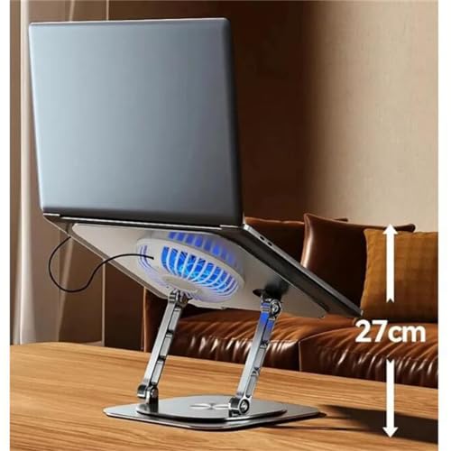 Laptop Stand 360° Rotatable Aluminum Tablet Cooling Stand With Folding fan Radiator Stand Lift