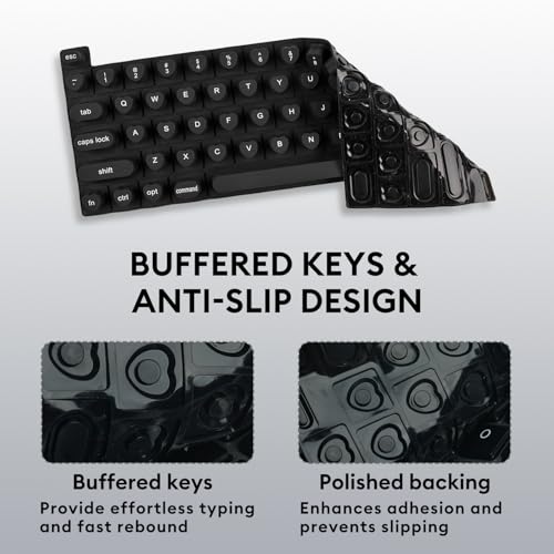 Allinside Keyboard Cover for Long Nails, Compatible with MacBook Neo A18 Pro & MacBook Pro 13/14/16 (2021–2024) & MacBook Air 13/15 (2020–2024), Raised Heart-Shaped Silicone Skin, Black - color: Black