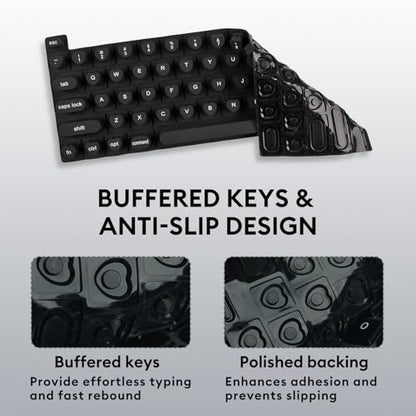 Allinside Keyboard Cover for Long Nails, Compatible with MacBook Neo A18 Pro & MacBook Pro 13/14/16 (2021–2024) & MacBook Air 13/15 (2020–2024), Raised Heart-Shaped Silicone Skin, Black - color: Black